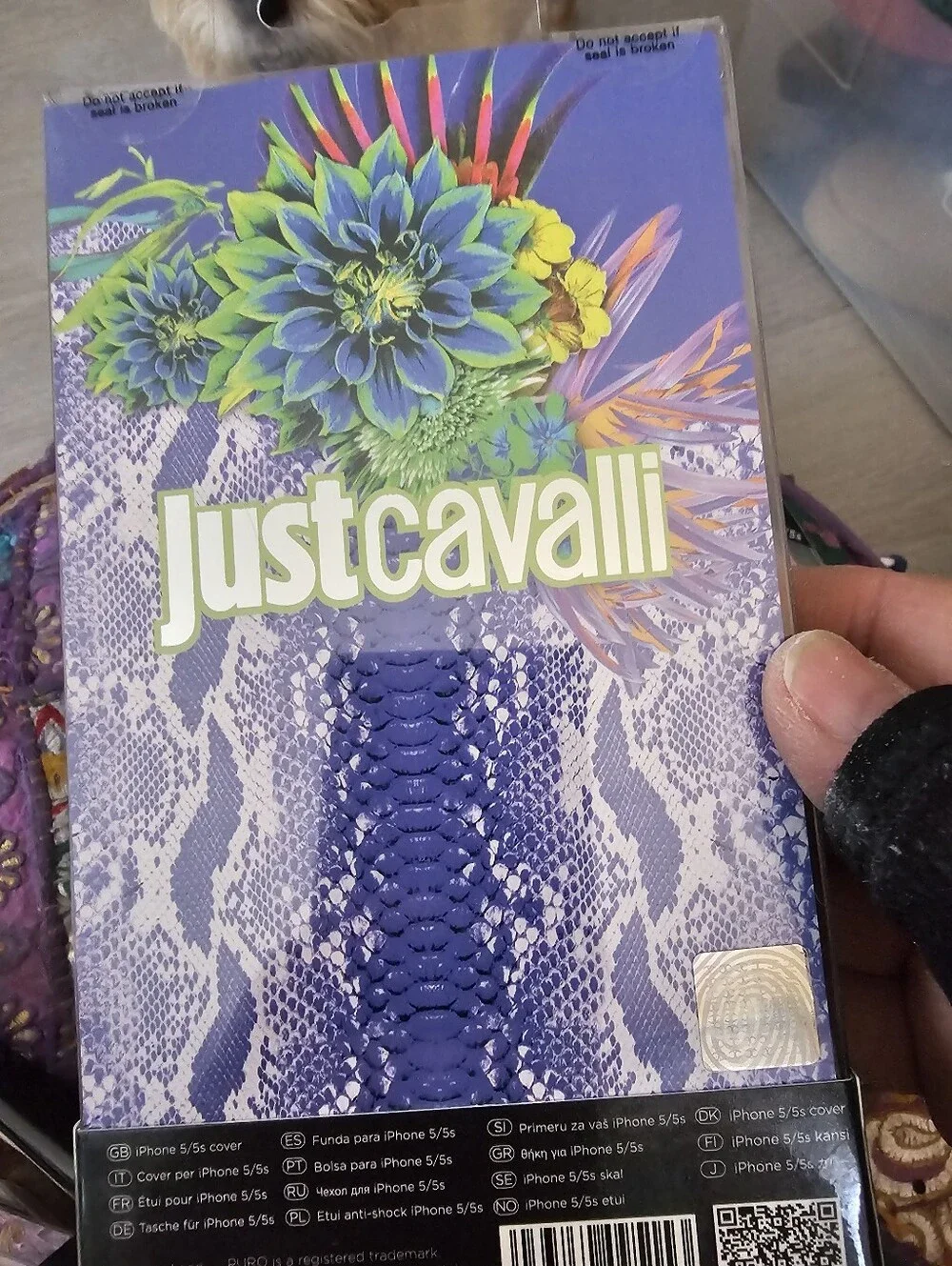 Lot of 2 Just Cavalli iPhone 5 5s Cases NIP Python Flower Leo Naif Puro Designer